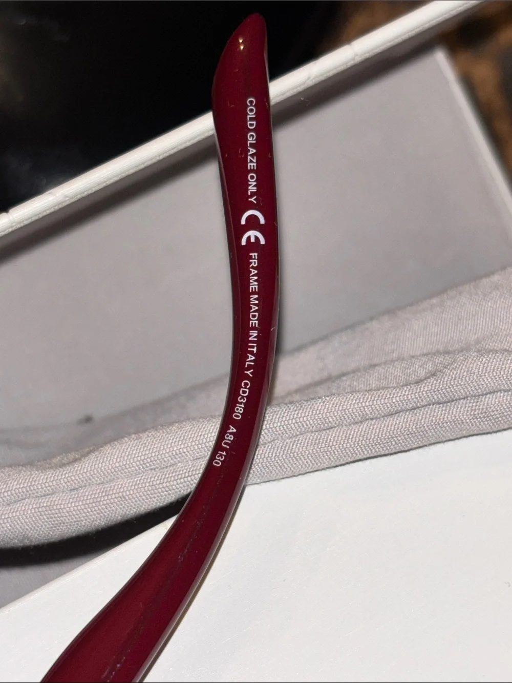 Dior Women's Rectangular Deep Cherry Red Optical Glasses